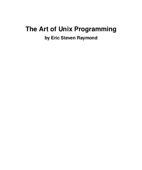 The Art of Unix Programming